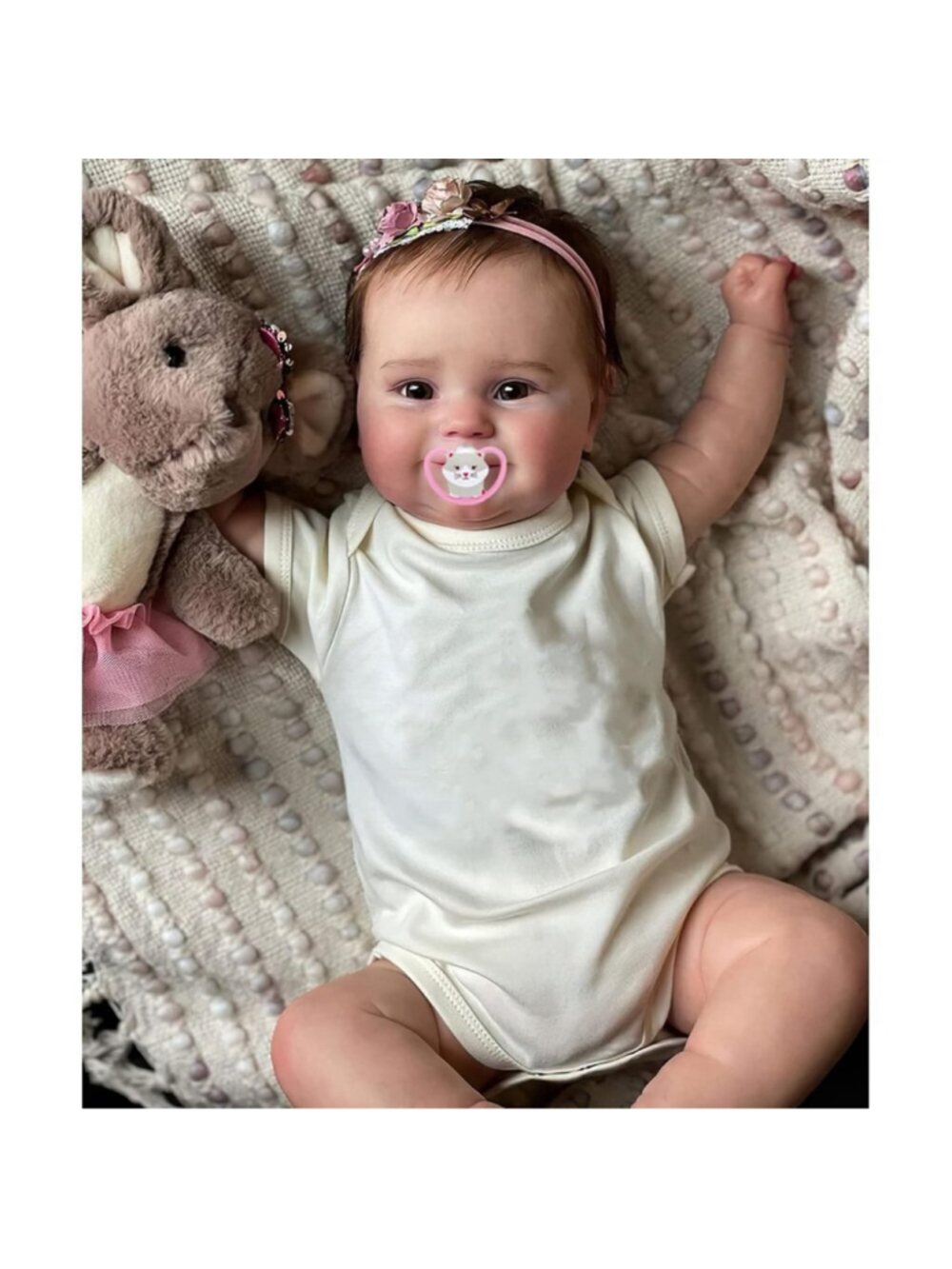20 Inches Real Baby Size Rooted Hair Lifelike Smiling Reborn Baby Doll